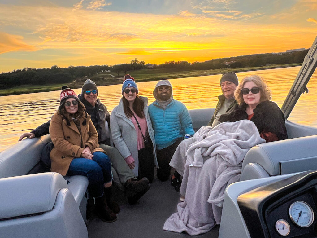 Wake Riderz sunset tour on Lake Austin TX with family aboard