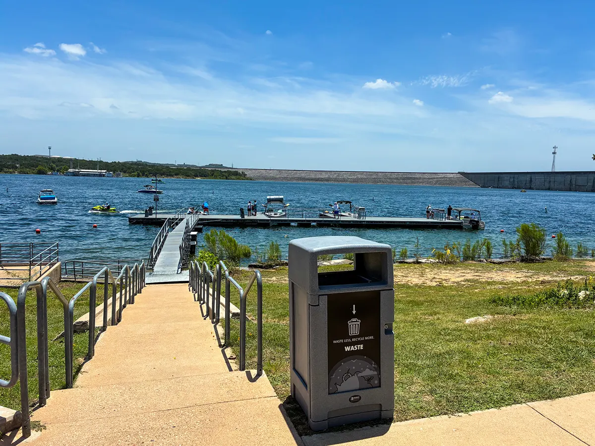 Mansfield Dam Park boat launch pickup location on Lake Travis at Mansfield Park Dr, Austin, TX