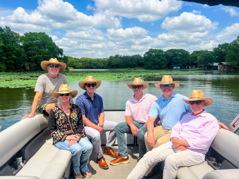 Wake Riderz corporate boat rentals on Lake Austin with scenic views