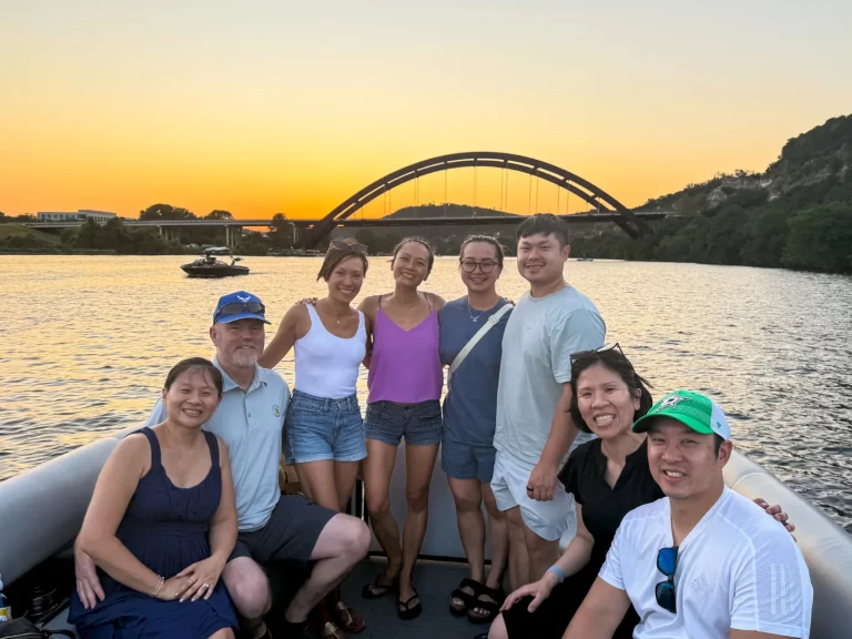 lake-austin-sunset-boat-tour-pennybacker-bridge-group